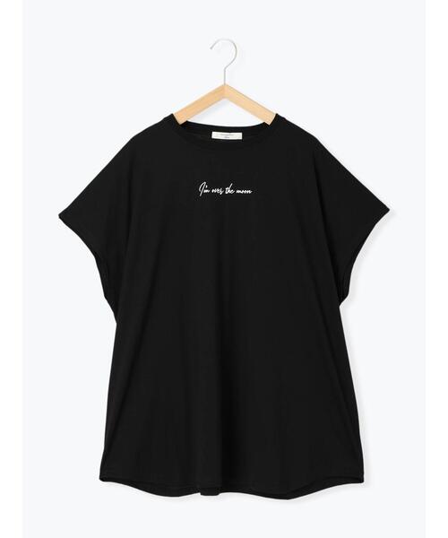 Samansa Mos2 blue(サマンサモスモスブルー)の「◎【接触冷感】ロゴプリントチュニック(Tシャツ/カットソー・レディース・ブラック/ベージュ/オフホワイト・F)」の15枚目の写真