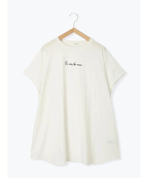 Samansa Mos2 blue(サマンサモスモスブルー)の「◎【接触冷感】ロゴプリントチュニック(Tシャツ/カットソー・レディース・ブラック/ベージュ/オフホワイト・F)」の16枚目の写真