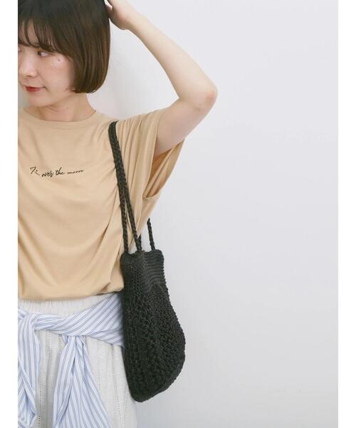 Samansa Mos2 blue(サマンサモスモスブルー)の「◎【接触冷感】ロゴプリントチュニック(Tシャツ/カットソー・レディース・ブラック/ベージュ/オフホワイト・F)」の17枚目の写真