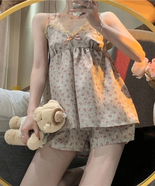 セール】【MKTM select】花柄キャミルームウェアショートセット