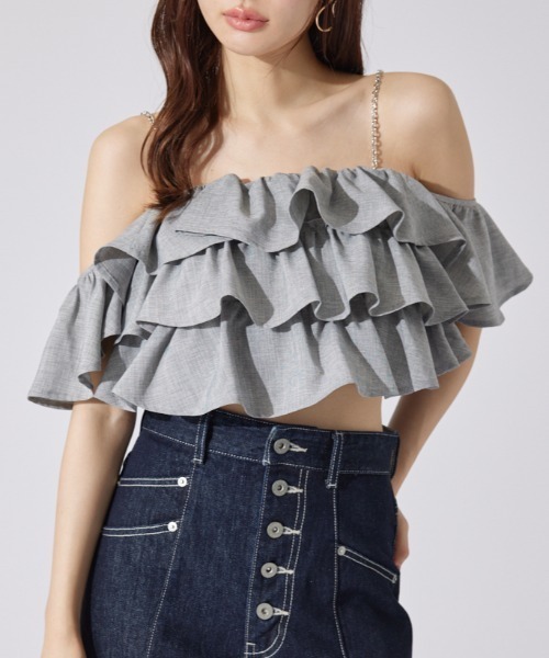 ブラウス シャツ フリルツーウェイオフショルブラウス 夏服 レディース GYDA ブラウス シャツ 2WAYフリルオフショルブラウス レディース