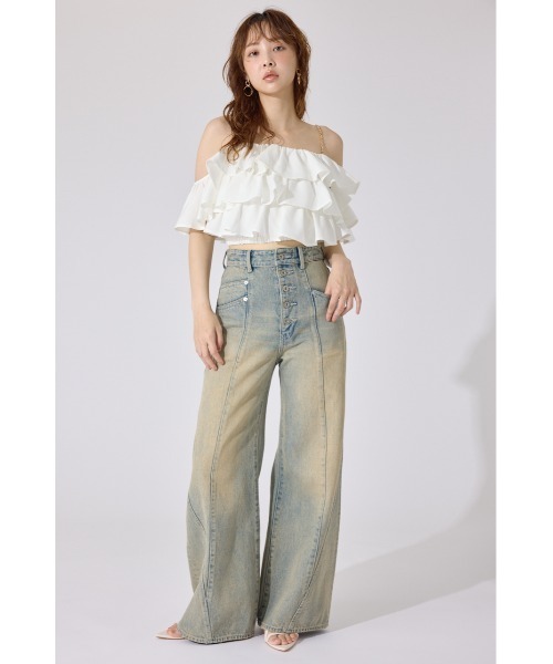 rienda（リエンダ）の「フリルツーウェイオフショルブラウス 夏服（シャツ/ブラウス・レディース・グレー/ブラック/ホワイト・FREE）」の8枚目の写真