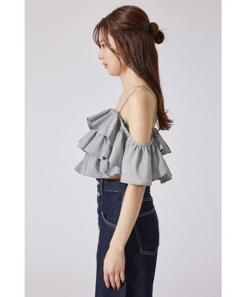 rienda（リエンダ）の「フリルツーウェイオフショルブラウス 夏服（シャツ/ブラウス・レディース・グレー/ブラック/ホワイト・FREE）」の18枚目の写真