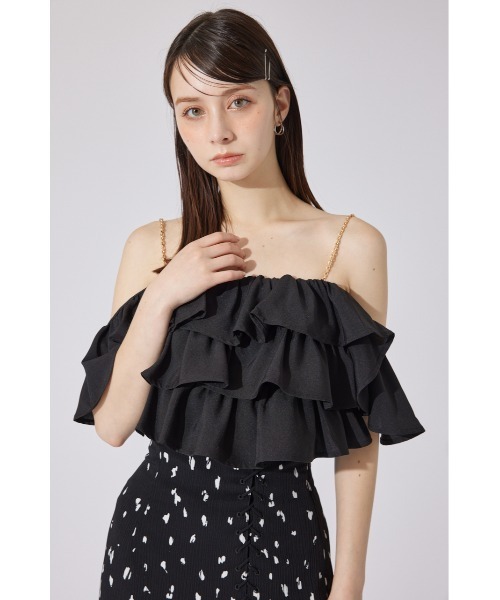 rienda（リエンダ）の「フリルツーウェイオフショルブラウス 夏服（シャツ/ブラウス・レディース・グレー/ブラック/ホワイト・FREE）」の5枚目の写真