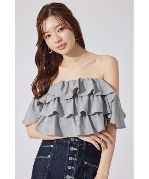 rienda（リエンダ）の「フリルツーウェイオフショルブラウス 夏服（シャツ/ブラウス・レディース・グレー/ブラック/ホワイト・FREE）」の20枚目の写真
