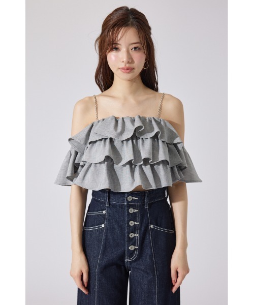 rienda（リエンダ）の「フリルツーウェイオフショルブラウス 夏服（シャツ/ブラウス・レディース・グレー/ブラック/ホワイト・FREE）」の19枚目の写真