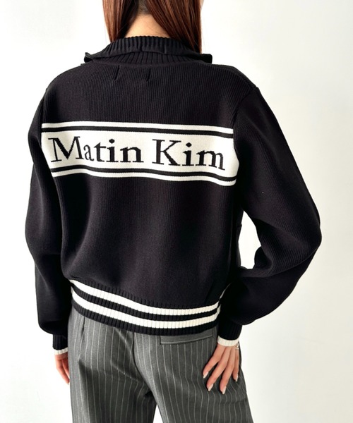 【確実正規品】Matin Kim ブラック ナイロンジャケット ○中古 マーティンキム バックプリントジップアップコーティング