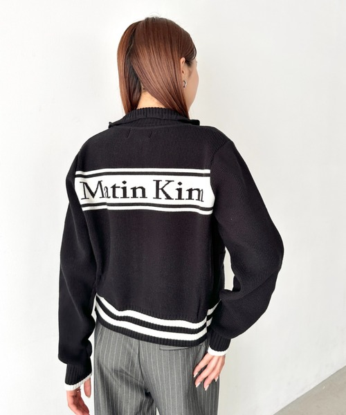 Matin Kim ジップアップニットセーター セール】Matin Kim(マーティンキム)/バックロゴ ハイネック