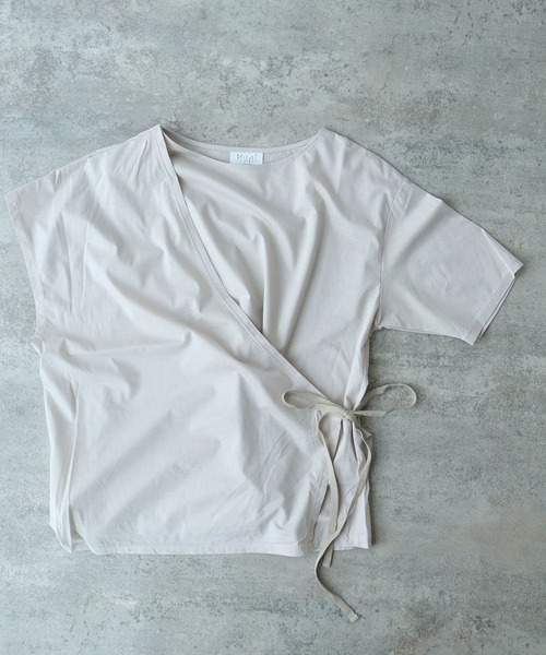 tシャツ スピンギザコットン　カシュクールプルオーバー レディース セール】スピンギザコットン カシュクールプルオーバー（Tシャツ