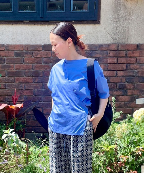 tシャツ スピンギザコットン　カシュクールプルオーバー レディース セール】スピンギザコットン カシュクールプルオーバー（Tシャツ