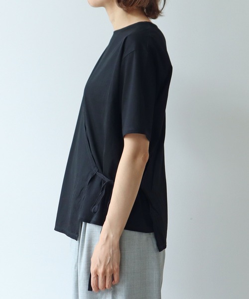 yuni(ユニ )の「スピンギザコットン カシュクールプルオーバー(Tシャツ/カットソー・レディース・ブラック/ブルー/グレー・FREE)」の22枚目の写真