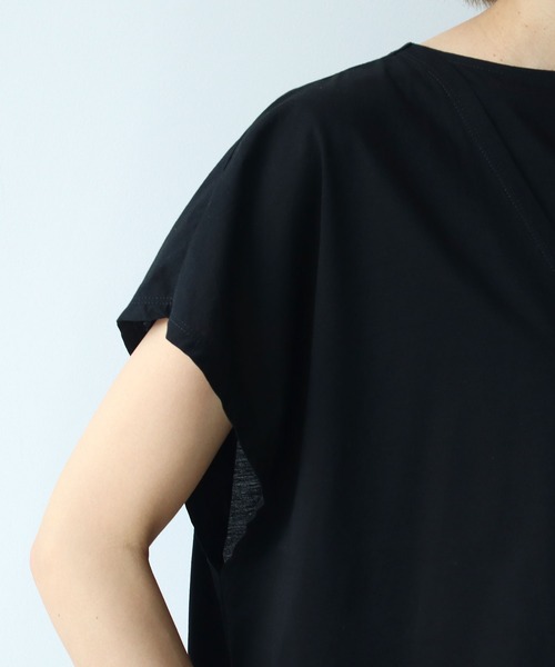 yuni(ユニ )の「スピンギザコットン カシュクールプルオーバー(Tシャツ/カットソー・レディース・ブラック/ブルー/グレー・FREE)」の19枚目の写真