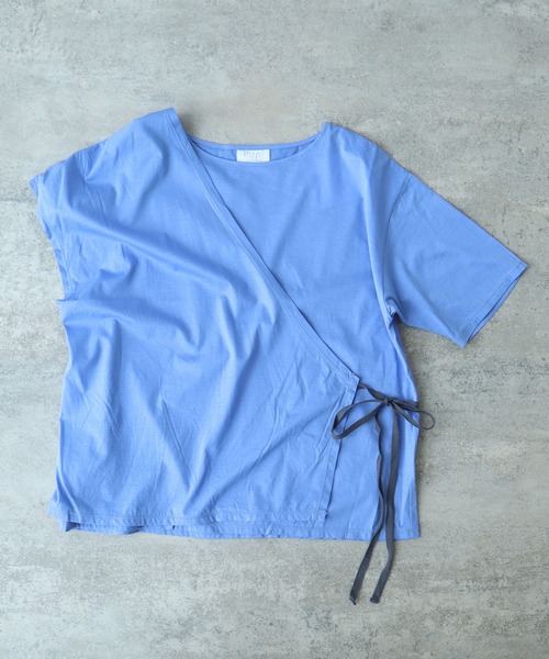 yuni(ユニ )の「スピンギザコットン カシュクールプルオーバー(Tシャツ/カットソー・レディース・ブラック/ブルー/グレー・FREE)」の5枚目の写真