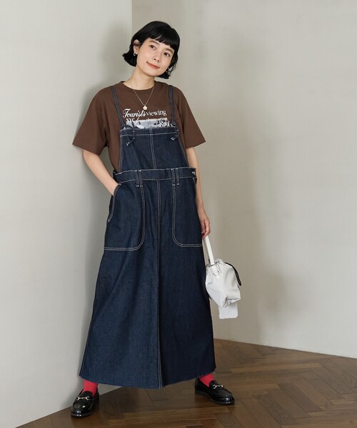 something×freak's store サロペットスカート　デニム SOMETHING × FREAK'S STORE/サムシング 別注 NARROW STRAP SLP