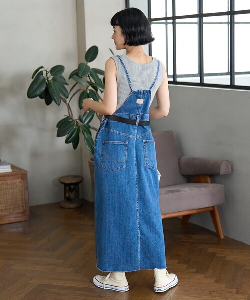 something×freak's store サロペットスカート　デニム SOMETHING × FREAK'S STORE/サムシング 別注 NARROW STRAP SLP