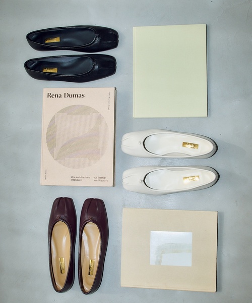 追加》GRISEレザースクエアプリーツフラット（その他シューズ