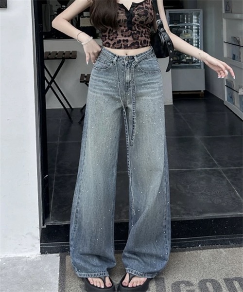 セール】キラキララインストーンデニムパンツ（デニムパンツ）｜Dream