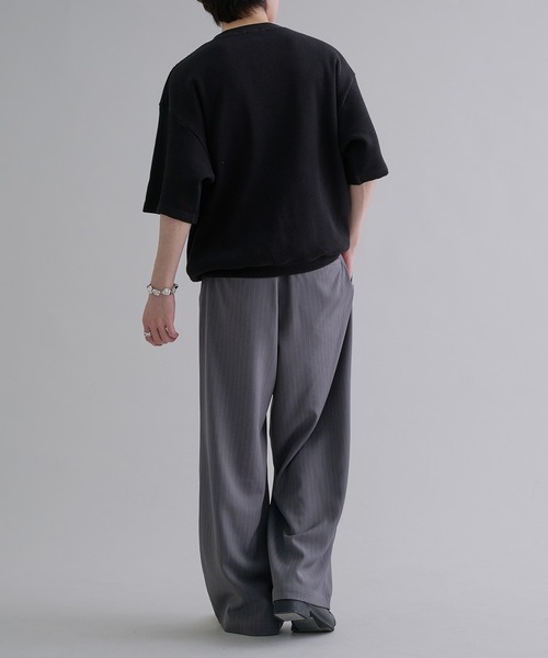 epnok（エプノック）の「ワッフルヘンリーネック半袖Tee（Tシャツ/カットソー・メンズ・グレー/ブラック/ブラック系その他・SMALL/MEDIUM/LARGE）」の9枚目の写真