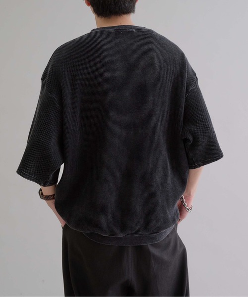 epnok（エプノック）の「ワッフルヘンリーネック半袖Tee（Tシャツ/カットソー・メンズ・グレー/ブラック/ブラック系その他・SMALL/MEDIUM/LARGE）」の13枚目の写真