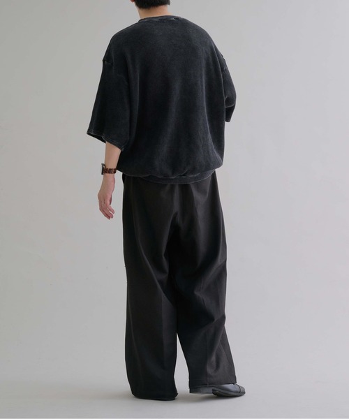 epnok（エプノック）の「ワッフルヘンリーネック半袖Tee（Tシャツ/カットソー・メンズ・グレー/ブラック/ブラック系その他・SMALL/MEDIUM/LARGE）」の18枚目の写真