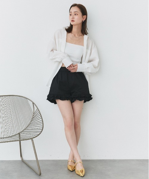 ad thie(アドティエ)の「ヘムフリル ショートパンツ(その他パンツ・レディース・ブラック/ブルー・FREE)」の12枚目の写真