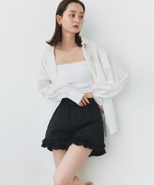 ad thie(アドティエ)の「ヘムフリル ショートパンツ(その他パンツ・レディース・ブラック/ブルー・FREE)」の13枚目の写真