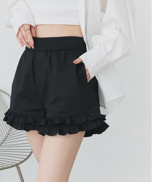 ad thie(アドティエ)の「ヘムフリル ショートパンツ(その他パンツ・レディース・ブラック/ブルー・FREE)」の15枚目の写真