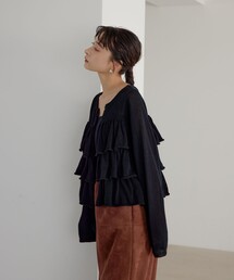 <EMMEL REFINES>EM HW ティアード フリル 2WAY ニット