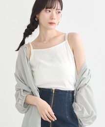 earth music&ecology | ダブルストラップパターンメッシュキャミソール(キャミソール)