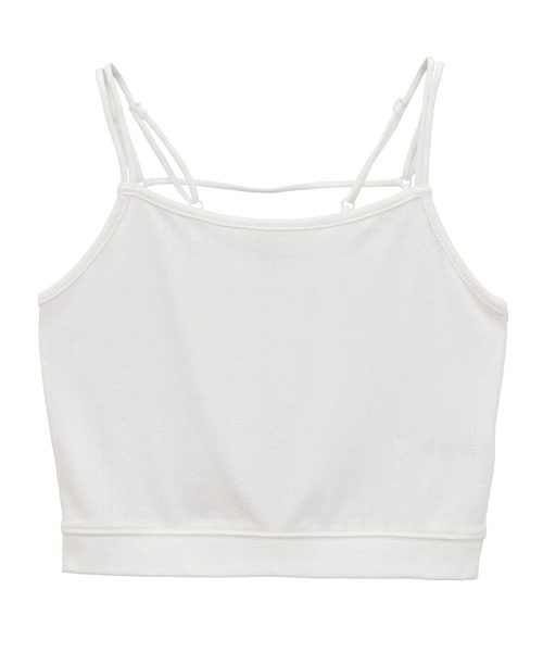 earth music&ecology（アースミュージックアンドエコロジー）の「ダブルストラップパターンメッシュキャミソール（キャミソール・レディース・その他14/ブラック/オフホワイト・M/S）」の14枚目の写真