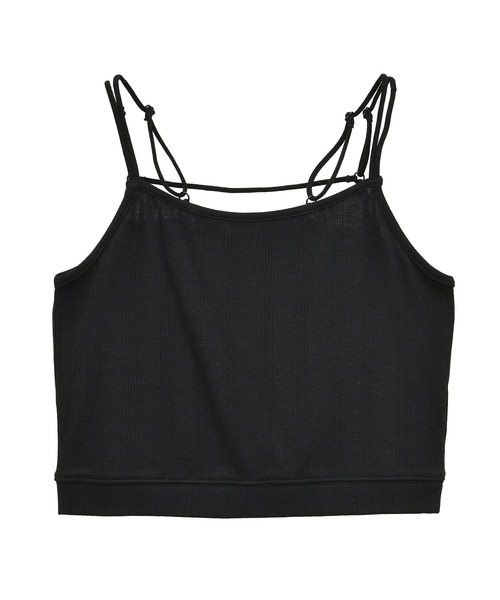 earth music&ecology（アースミュージックアンドエコロジー）の「ダブルストラップパターンメッシュキャミソール（キャミソール・レディース・その他14/ブラック/オフホワイト・M/S）」の13枚目の写真