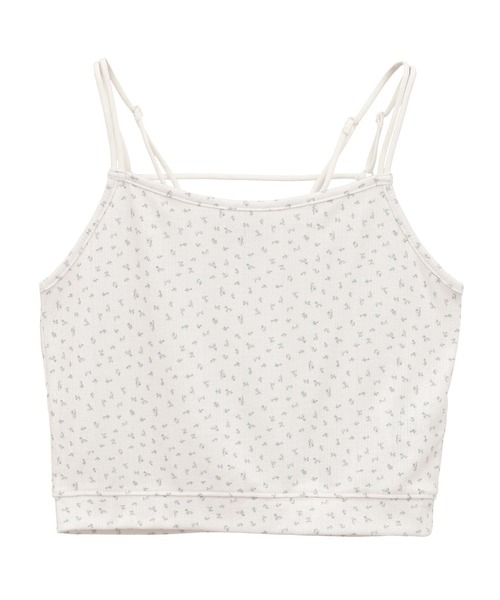 earth music&ecology（アースミュージックアンドエコロジー）の「ダブルストラップパターンメッシュキャミソール（キャミソール・レディース・その他14/ブラック/オフホワイト・M/S）」の12枚目の写真