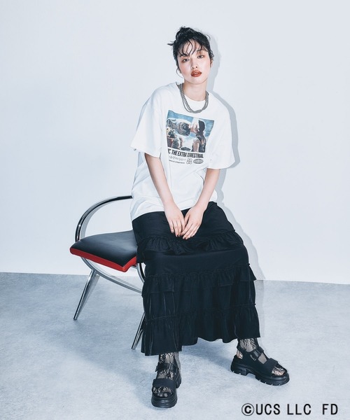 LEPSIM(レプシィム)の「【CINEMA/シネマ】アソートプリントT 570278(Tシャツ/カットソー・レディース・チャコールグレー/ホワイト/ホワイト系その他/ブルー・FREE)」の9枚目の写真