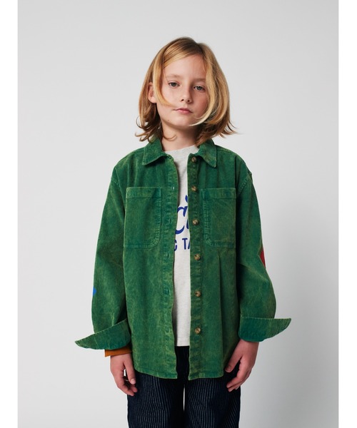 BOBO CHOSES(ボボショーズ)の「Bobo Joker corduroy shirt(シャツ/ブラウス・キッズ・グリーン・12-13y/2-3YEAR/4-5YEAR/6-7YEAR/8-9y/10-11y)」の1枚目の写真