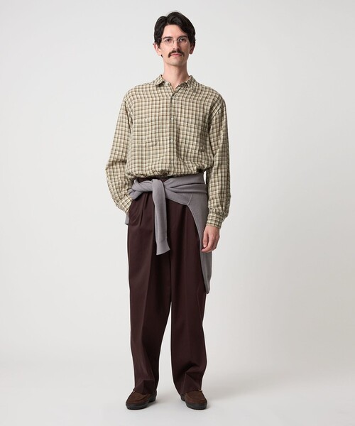 Steven Alan＞ CC ガーゼ チェック レギュラーカラー シャツ