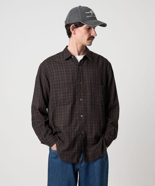 Steven Alan（スティーブンアラン）の「＜Steven Alan＞ ガーゼ マドラスチェック レギュラーカラー シャツ LOOSE（シャツ/ブラウス・メンズ・オリーブ/ネイビー・XL/L/M/S）」の20枚目の写真