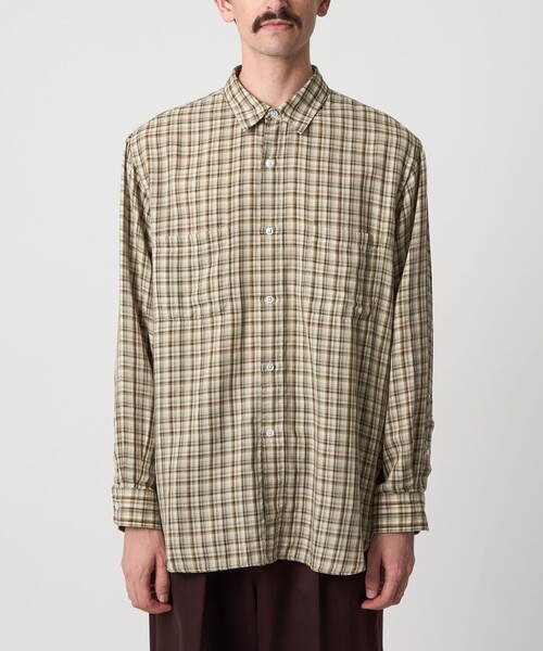 極美品★スティーブンアラン　チェックレギュラーカラーシャツ　2.2万　S　綿 STEVEN ALAN シャツ 「Steven Alan」 ポプリン トリプルチェック