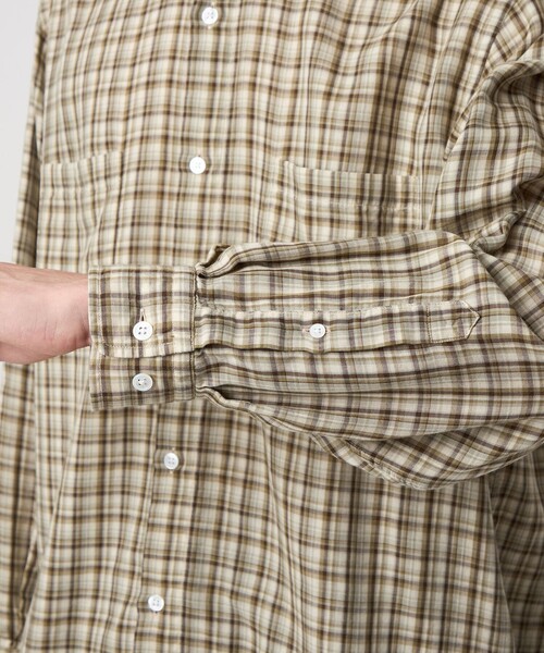 Steven Alan（スティーブンアラン）の「＜Steven Alan＞ ガーゼ マドラスチェック レギュラーカラー シャツ LOOSE（シャツ/ブラウス・メンズ・オリーブ/ネイビー・XL/L/M/S）」の6枚目の写真