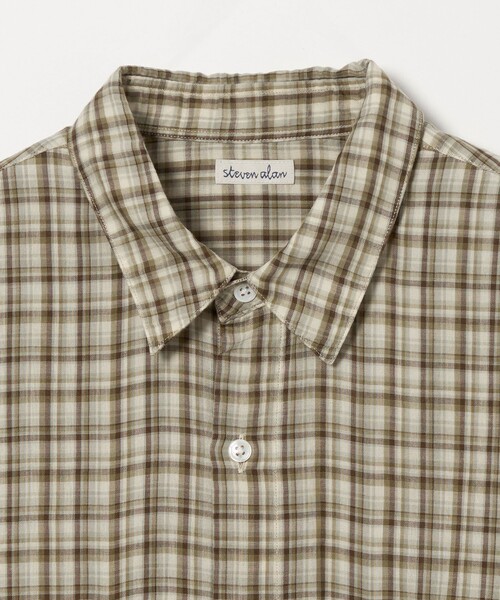 ★超人気　極美品◎スティーブンアラン　チェックシャツ　レギュラー　ブラウン STEVEN ALAN シャツ 「Steven Alan」 C/L/S チェック レギュラー
