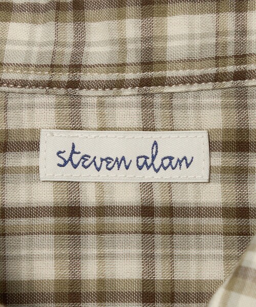 Steven Alan（スティーブンアラン）の「＜Steven Alan＞ ガーゼ マドラスチェック レギュラーカラー シャツ LOOSE（シャツ/ブラウス・メンズ・オリーブ/ネイビー・XL/L/M/S）」の4枚目の写真