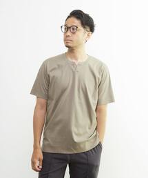 マーセライズドスムース キーネックTシャツ