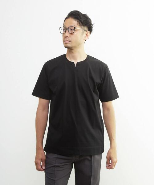 マーセライズドスムース キーネックTシャツ（Tシャツ/カットソー