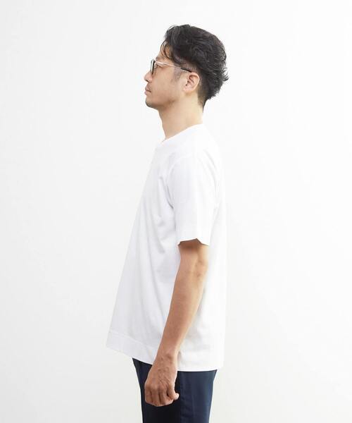 MEN'S MELROSE（メンズメルローズ）の「マーセライズドスムース キーネックTシャツ（Tシャツ/カットソー・メンズ・ベージュ/ブラック/ホワイト・3/4/2）」の5枚目の写真