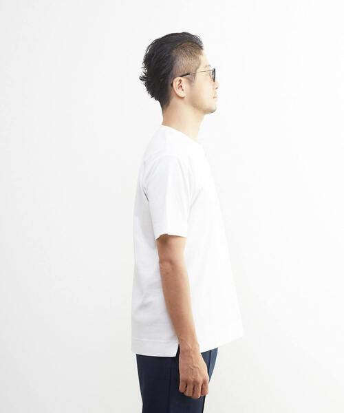 MEN'S MELROSE（メンズメルローズ）の「マーセライズドスムース キーネックTシャツ（Tシャツ/カットソー・メンズ・ベージュ/ブラック/ホワイト・3/4/2）」の7枚目の写真