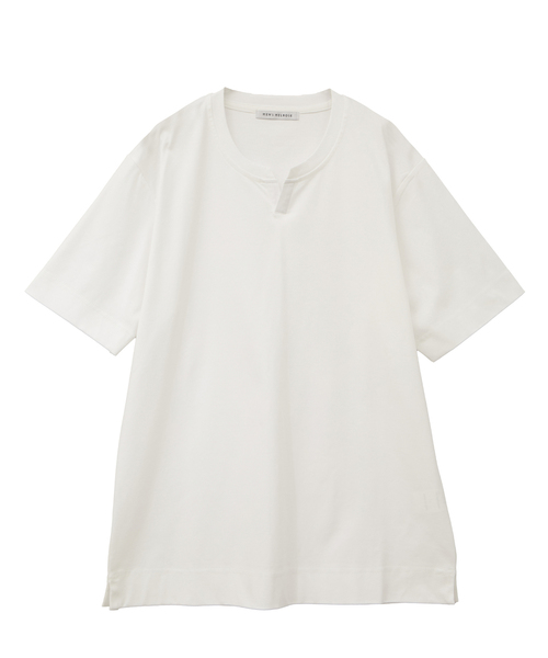 MEN'S MELROSE（メンズメルローズ）の「マーセライズドスムース キーネックTシャツ（Tシャツ/カットソー・メンズ・ベージュ/ブラック/ホワイト・3/4/2）」の10枚目の写真