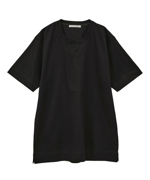 MEN'S MELROSE（メンズメルローズ）の「マーセライズドスムース キーネックTシャツ（Tシャツ/カットソー・メンズ・ベージュ/ブラック/ホワイト・3/4/2）」の14枚目の写真