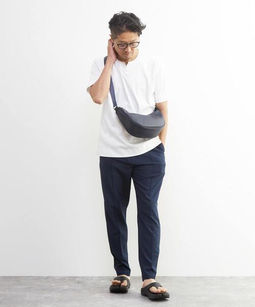 MEN'S MELROSE（メンズメルローズ）の「マーセライズドスムース キーネックTシャツ（Tシャツ/カットソー・メンズ・ベージュ/ブラック/ホワイト・3/4/2）」の18枚目の写真
