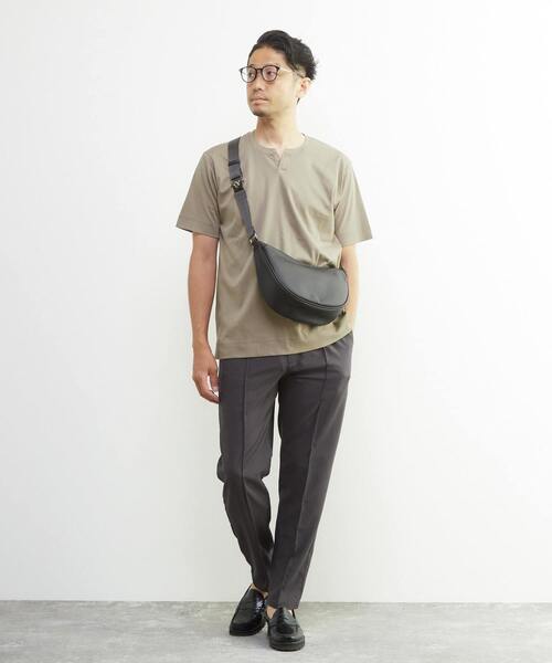 MEN'S MELROSE（メンズメルローズ）の「マーセライズドスムース キーネックTシャツ（Tシャツ/カットソー・メンズ・ベージュ/ブラック/ホワイト・3/4/2）」の22枚目の写真