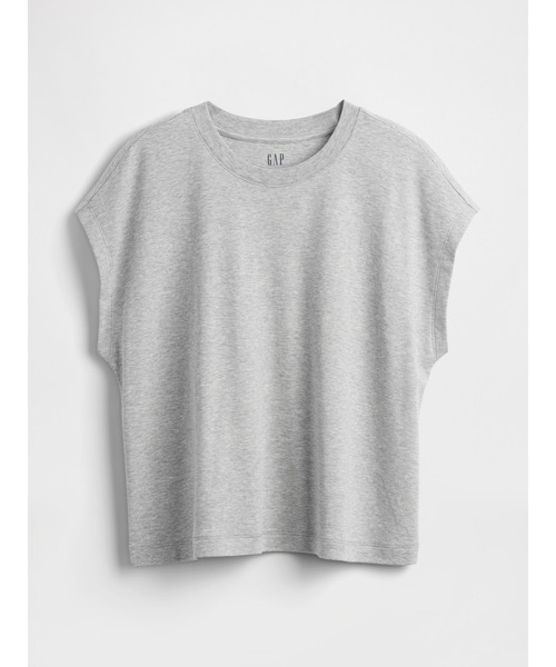 GAP(ギャップ)の「リラックスフィット クロップドTシャツ(Tシャツ/カットソー・レディース・ブラウン/ライトグレー/ホワイト/ブラック・XS/S/M/L/XXS/XL)」の5枚目の写真