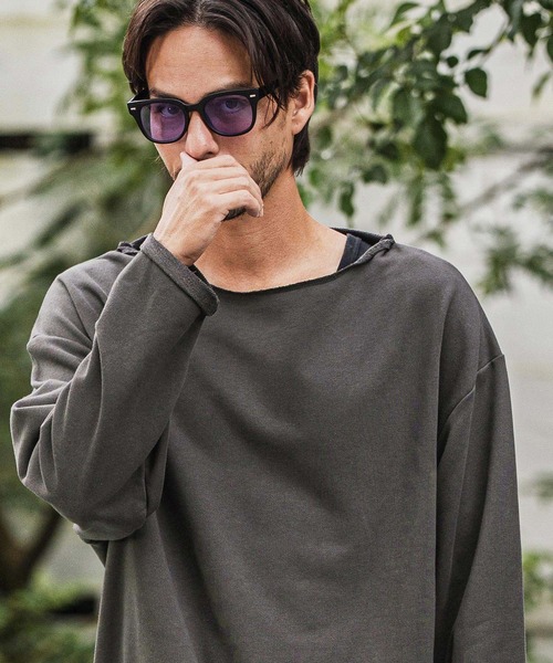 msw1712-ボートネックルーズシルエット裏毛スウェットプルオーバー